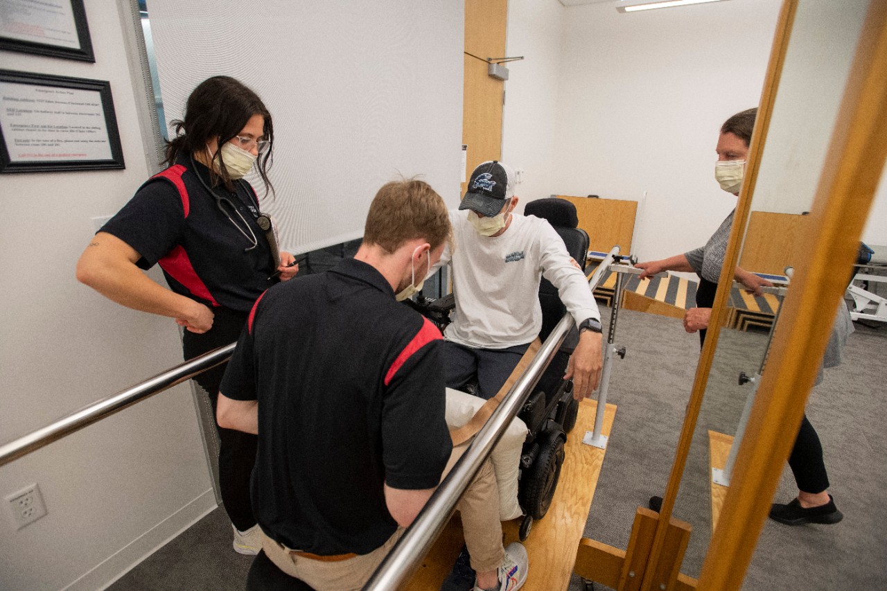 Photographed University Cincinnati students, faculty during Pro-Bono Clinic for marketing promos for CAHS Wednesday April 5, 2023 at College of Allied Health Sciences. Photo by Joseph Fuqua II