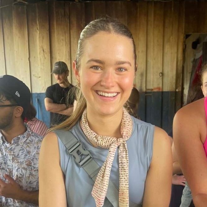 Samantha Zak, Health Sciences - Pre Physician Assistant, major is making a tortilla.