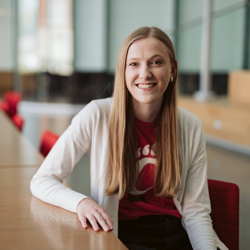 Headshot of Haley Spencer, recent graduate of the Speech Language Hearing Sciences program.